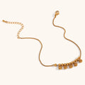 Green Crystal Charm Stainless Steel Anklet for Women