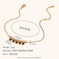 Green Crystal Charm Stainless Steel Anklet for Women