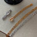 Luxury 18K Gold-Plated Oval Bracelet & Adjustable Ring Set for Women