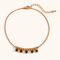 Green Crystal Charm Stainless Steel Anklet for Women