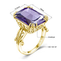 14K Gold-Filled Black Onyx Emerald-Cut Statement Ring