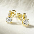 14K Gold Plated 5mm D-Color Moissanite Stud Earrings