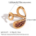 Gold Leopard Open Ring for Women – Adjustable Stainless Steel Vintage Ring