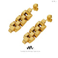 18K Gold Plated 316L Stainless Steel Chain Stud Earrings for Women