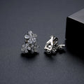 Women's Gold-Plated Flower Zircon Clip-On Earrings – No-Piercing Statement Earrings