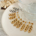 18K Gold Plated 316L Stainless Steel Chain Stud Earrings for Women