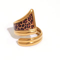 Gold Leopard Open Ring for Women – Adjustable Stainless Steel Vintage Ring
