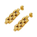 18K Gold Plated 316L Stainless Steel Chain Stud Earrings for Women