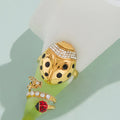 18K Gold Plated Zircon Ladybug Ring for Women