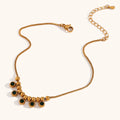 Green Crystal Charm Stainless Steel Anklet for Women