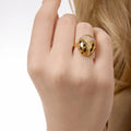 18K Gold Plated Zircon Ladybug Ring for Women