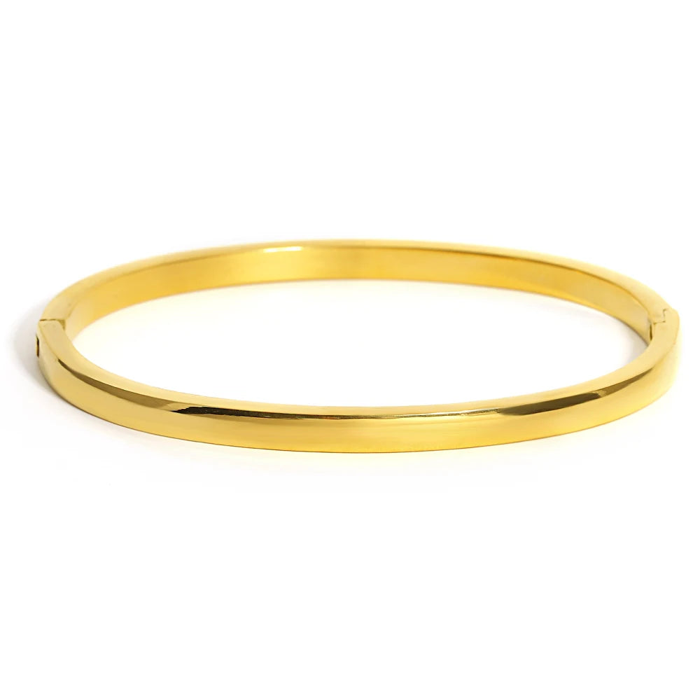 1pcs Gold Plated Bracelets For Women Men Evil Eye Simple Slim Bracelets Stainless Steel Cuff Bracelets Daily Party Jewelry Gifts