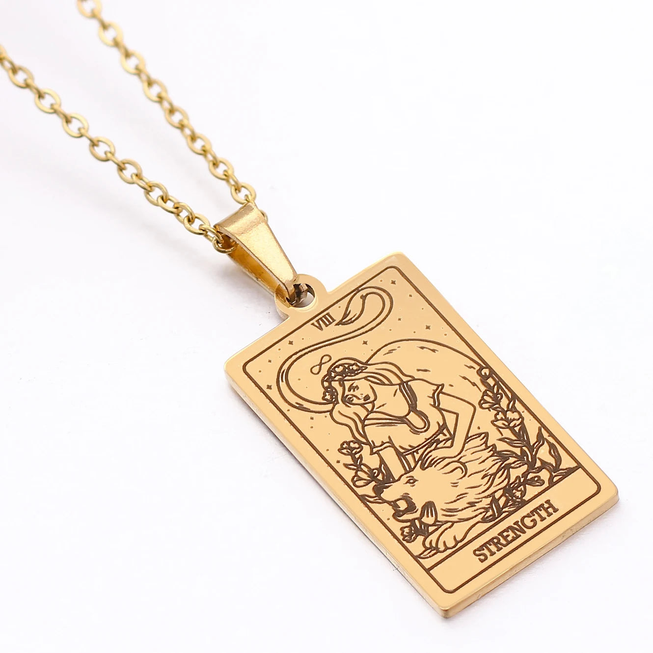 Tarot Card Necklace Stainless Steel Amulet Lucky Tarot Jewelry Women Choker Magician/Star/Moon/Sun Pendants Necklaces Wholesale