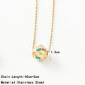 Stainless Steel Snake Chain Round Oval Evil Eye Charms Pendant Neckalce For Women Inlaid Natural Stone Clavicle Necklace Jewelry