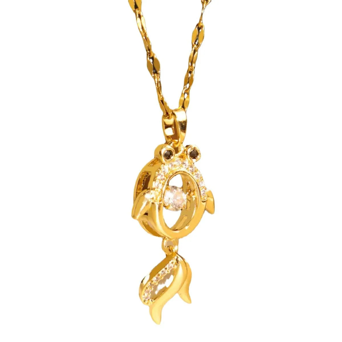 Women Heart Pendant Necklace Non-Fading Titanium Steel Zircon Necklace Stylish High-End Jewelry Accessory