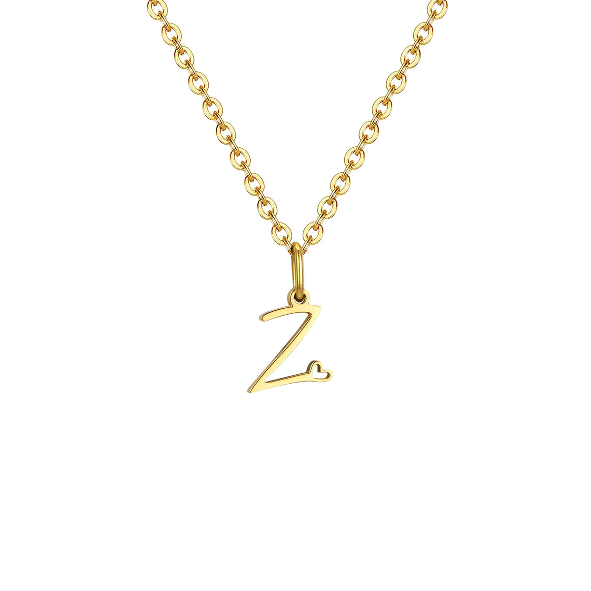 Dainty Heart Initial Necklace for Women, Gold Plated A-Z Letter Pendant, Waterproof Stainless Steel Monogram Jewelry, Personaliz