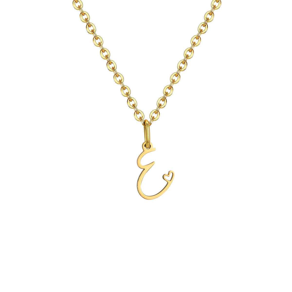 Dainty Heart Initial Necklace for Women, Gold Plated A-Z Letter Pendant, Waterproof Stainless Steel Monogram Jewelry, Personaliz