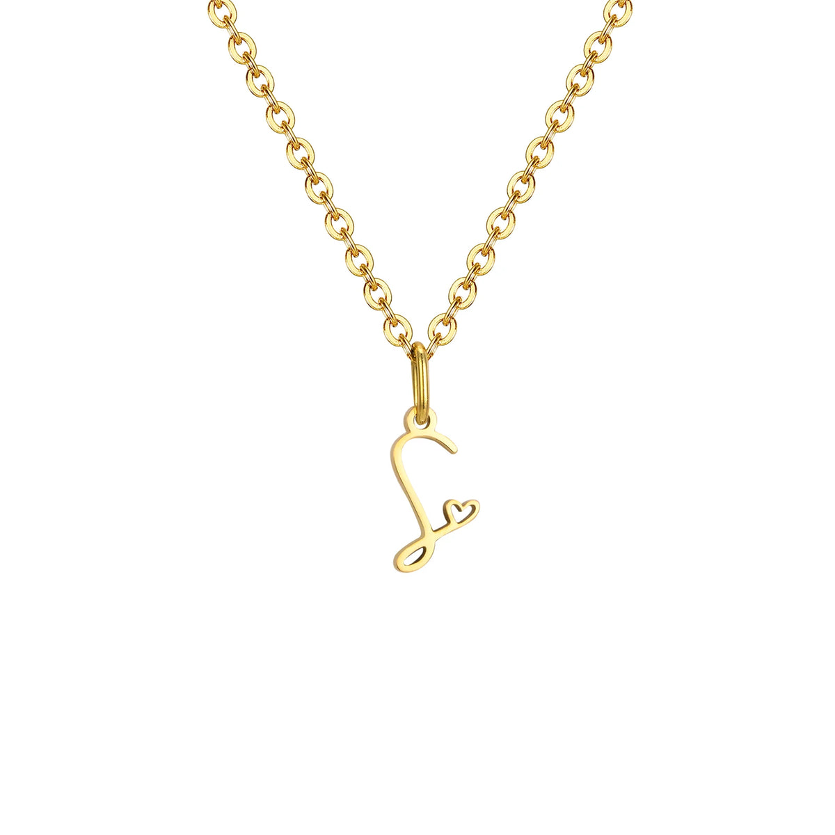 Dainty Heart Initial Necklace for Women, Gold Plated A-Z Letter Pendant, Waterproof Stainless Steel Monogram Jewelry, Personaliz