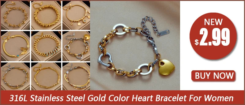 DIEYURO 316L Stainless Steel Gold Color Charm Bangle Bracelet For Women New Trend Rustproof Wrist Jewelry Party Gifts Bijoux