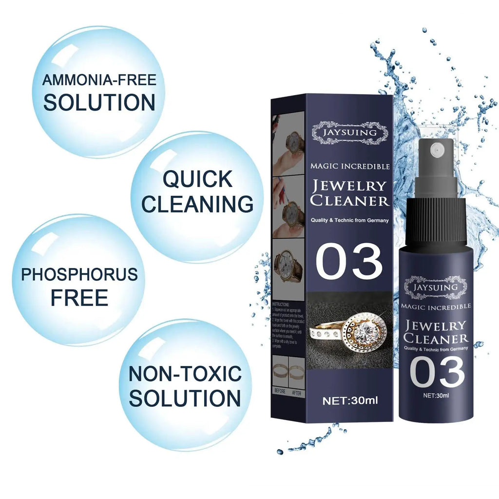 Jewelry Cleaner Cleaning Solution Tarnish Remover Stain-free Smooth Diamonds Gold Jewelry Clean Liquid Polishing Spray Kits