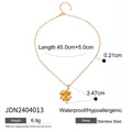 Uworld Lucky Flower Pendant Stainless Steel Gold Color Necklace Rust Proof Waterproof Statement Stylish Jewelry 2024