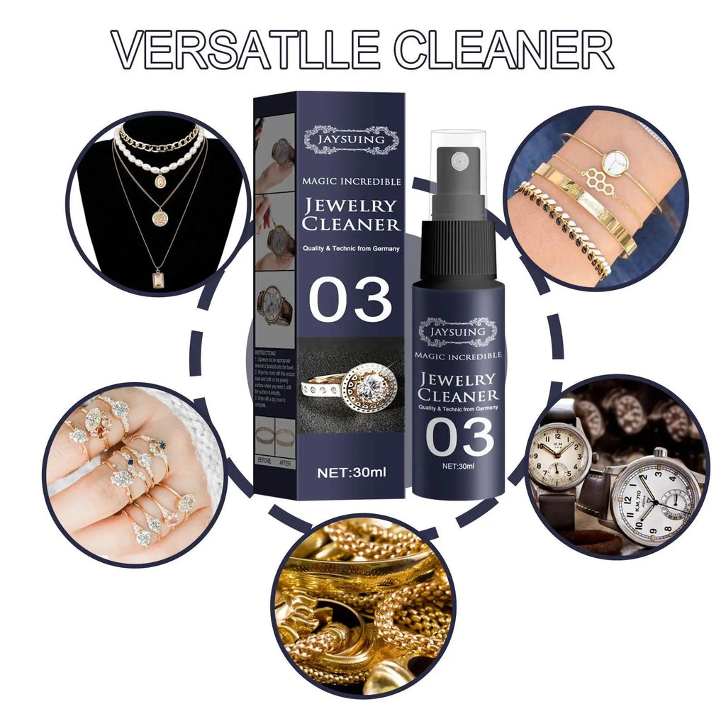 Jewelry Cleaner Cleaning Solution Tarnish Remover Stain-free Smooth Diamonds Gold Jewelry Clean Liquid Polishing Spray Kits