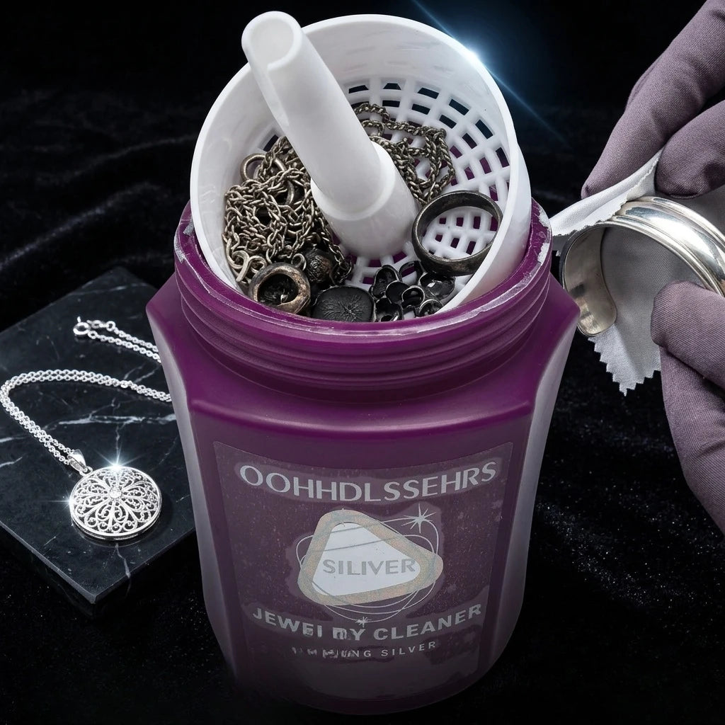 Silver Cleaner Tarnish Remover for Jewelry Polishing - Oxidation Restoration Liquid Safe Non Abrasive for Rings Necklaces Bracel