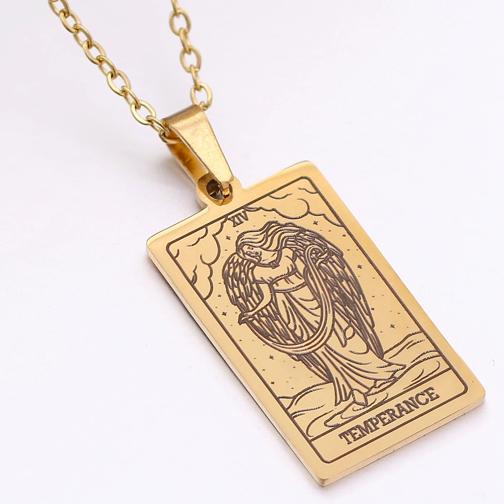 Tarot Card Necklace Stainless Steel Amulet Lucky Tarot Jewelry Women Choker Magician/Star/Moon/Sun Pendants Necklaces Wholesale