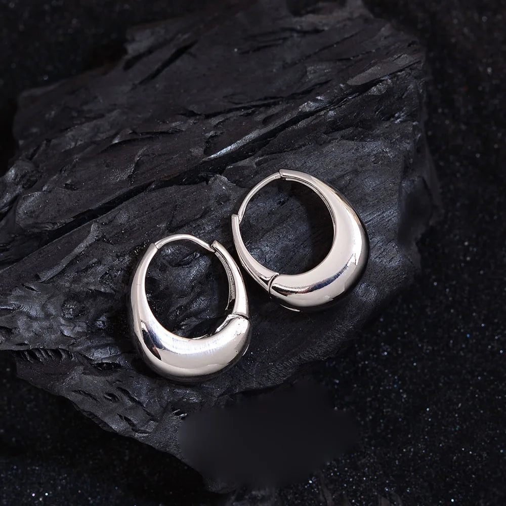 925 Sterling Silver Earrings For Women Trendy Simple Gold Waterdrop Earring Jewelry Prevent Allergy Party Christmas Accessories