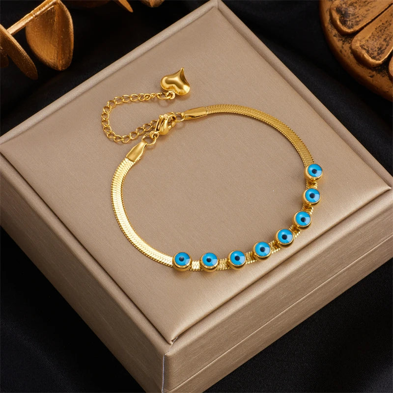 DIEYURO 316L Stainless Steel Gold Color Charm Bangle Bracelet For Women New Trend Rustproof Wrist Jewelry Party Gifts Bijoux