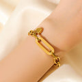 Gold Plated Stainless Steel Heart Bracelet for Women