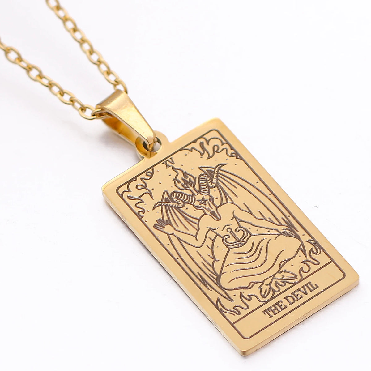 Tarot Card Necklace Stainless Steel Amulet Lucky Tarot Jewelry Women Choker Magician/Star/Moon/Sun Pendants Necklaces Wholesale