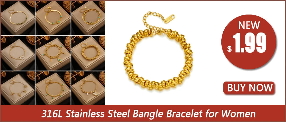 DIEYURO 316L Stainless Steel Gold Color Charm Bangle Bracelet For Women New Trend Rustproof Wrist Jewelry Party Gifts Bijoux