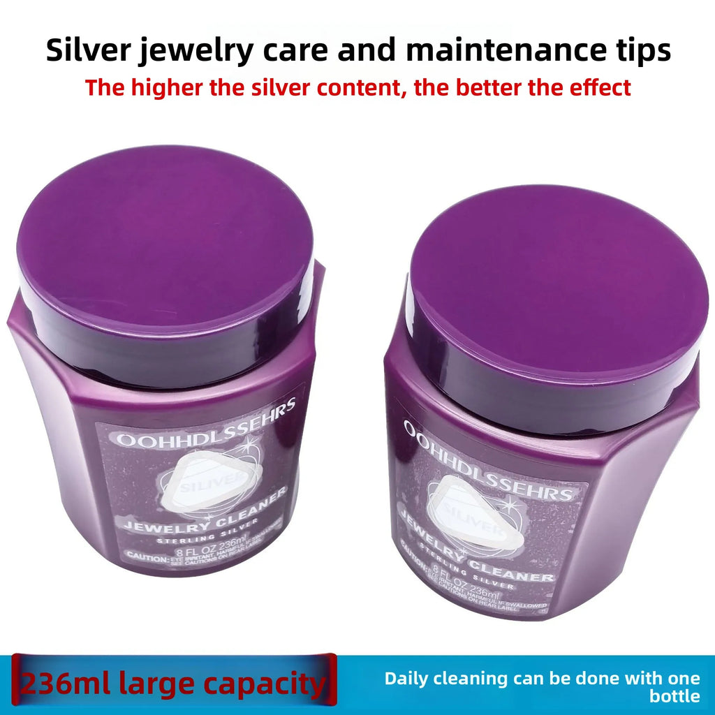 Silver Cleaner Tarnish Remover for Jewelry Polishing - Oxidation Restoration Liquid Safe Non Abrasive for Rings Necklaces Bracel