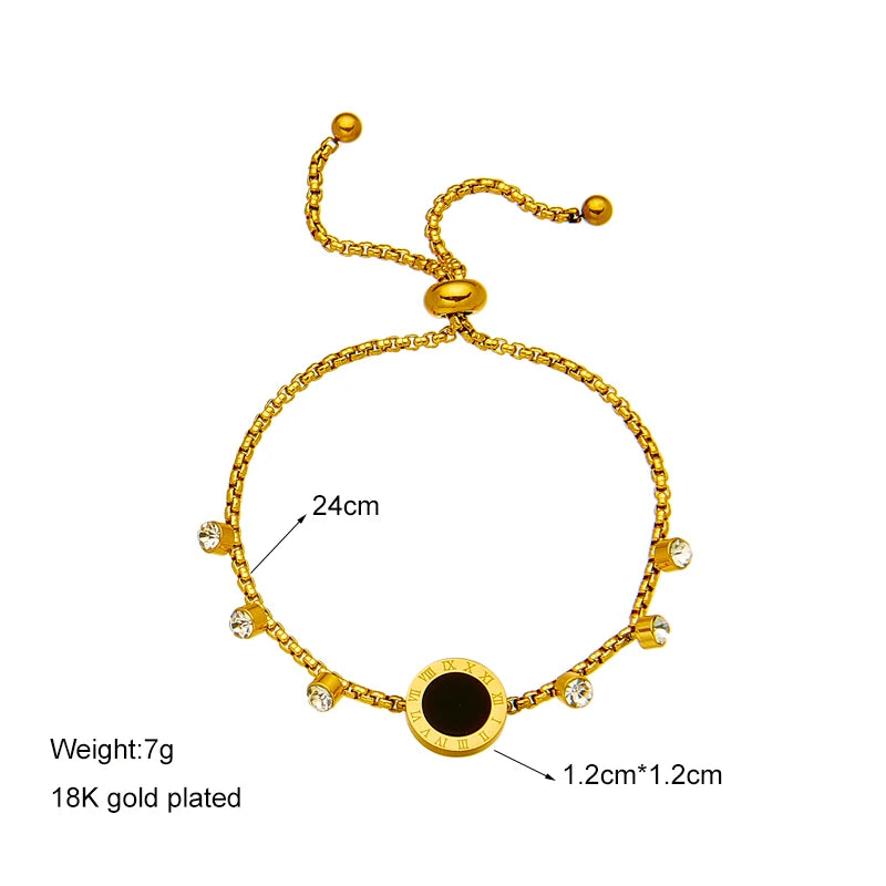 DIEYURO 316L Stainless Steel Gold Color Charm Bangle Bracelet For Women New Trend Rustproof Wrist Jewelry Party Gifts Bijoux