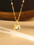 Women Heart Pendant Necklace Non-Fading Titanium Steel Zircon Necklace Stylish High-End Jewelry Accessory