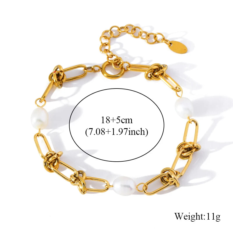 EILIECK 316L Stainless Steel Gold Color Bracelet Bangle Jewelry Charm Metal Texture 18 K Plated Heart Wrist Chain for Women