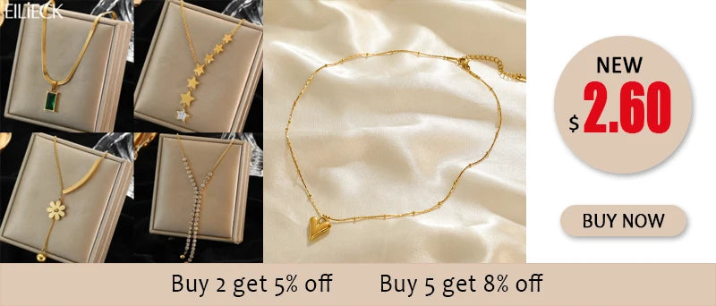 EILIECK 316L Stainless Steel Green Zirconia Crystal Necklace For Women Fashion Luxury Chain Choker Jewelry Party Wedding Gifts