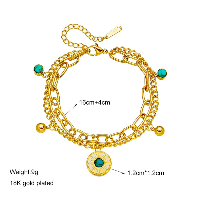DIEYURO 316L Stainless Steel Gold Color Charm Bangle Bracelet For Women New Trend Rustproof Wrist Jewelry Party Gifts Bijoux