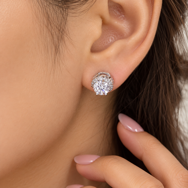 Black CZ Hoop Earrings – AAA Clear Zirconia Butterfly Stud Earrings
