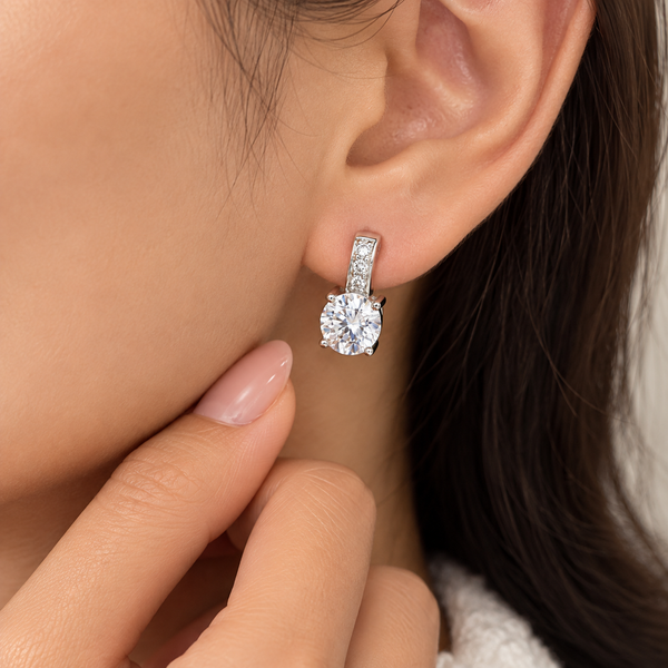14K Gold Plated 5mm D-Color Moissanite Stud Earrings